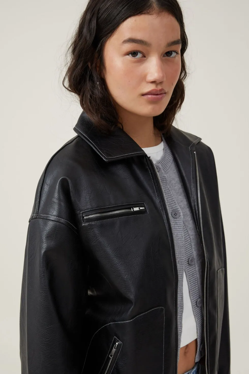 Uplift Your Outfits with the Women's Leo Faux Leather Jacket | Cotton On