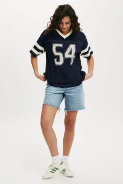 V Neck Oversized Graphic Tee