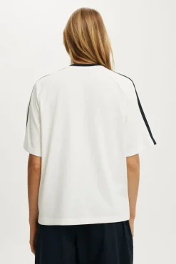 Vneck Oversized Raglan Graphic Tee