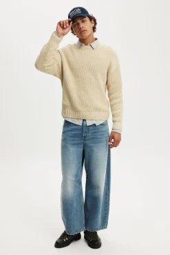 Washed Box Fit Crew Knit
