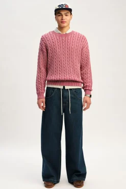 Washed Box Fit Crew Knit