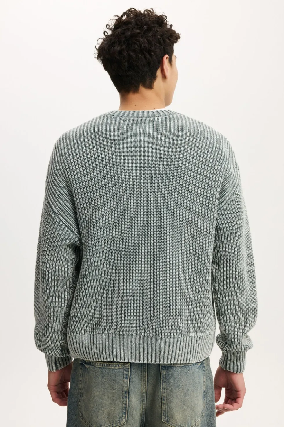 Washed Box Fit Crew Knit