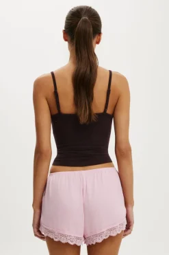 Washed Satin Lace Short