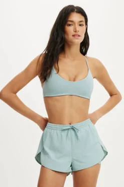 Woven Dolphin Hem Micro Short