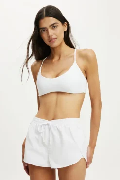 Woven Dolphin Hem Micro Short