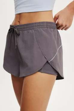 Woven Dolphin Hem Micro Short